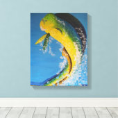 Dorado dolphin canvas afdruk (Insitu (Houten vloer))