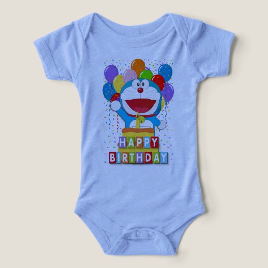 Doraemon met cake- en ballonartwork  (Design voorkant)