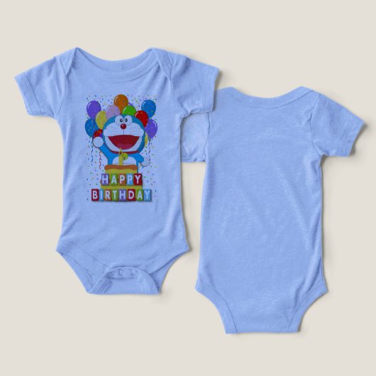 Doraemon with Cake and Balloon Art  (Design Recto & Verso)