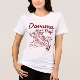  Dorama Binge Funny Hot Dog Cartoon Design Tri-Blend Shirt