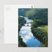 Dordogne Chateau Castle Brug Water Briefkaart (Voorkant / Achterkant)