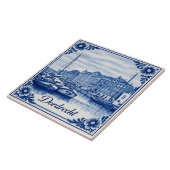 Dordrecht Delft Blue style Ceramic Tile Tegeltje (Zijkant)