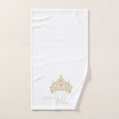 Doré blanc glamour serviette de bain personnalisée (Serviette à main)