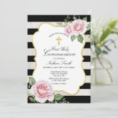 Doré | Boy First Holy Communion Invitation (Debout devant)