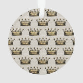 Doré Couronne Faire-part de naissance Keepsaké lin (dos)