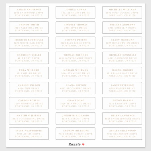 Doré | Étiquettes de adresse individuels (Feuille)