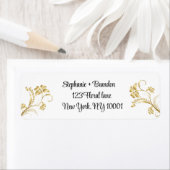 Doré Floral Or Moderne Retourner Étiquettes d'adre (En situation)