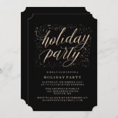 Doré | Invitation de fête de vacances (Devant / Derrière)