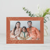 Doré lotus Happy Diwali Carte photo (Debout devant)