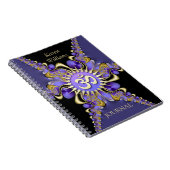 Doré Om Violet Dentelle fractale Élégant Carnet (Côté Droit)