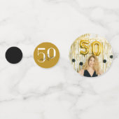 Doré | Photo | 50e anniversaire Table Confetti (Devant)