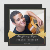 Doré | Photo Graduation Party Invitation (Devant / Derrière)