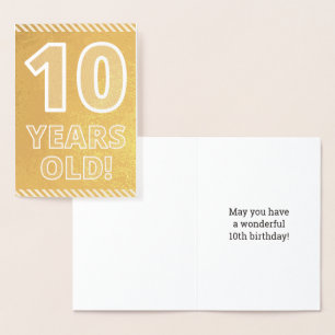 Dorée 10ème anniversaire : Grave "10 ans !" Carte Gold F
