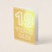 Dorée 19ème anniversaire : Grave "19 ans !" Carte Gold F (Devant)