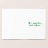 Dorée 22e anniversaire : Audacieux "22 ans !" Carte Gold (Intérieur)