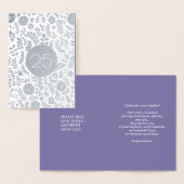 Dorée 25e anniversaire d'argent Véritable carte de voeux (Affichage)