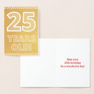 Dorée 25ème anniversaire : Audacieux "25 ans !" Carte Go