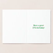 Dorée 27ème anniversaire : Audacieux "27 ANS !" Carte Go (Intérieur)