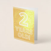 Dorée 2e anniversaire - Audacieux "2 ans !" Carte Gold F (Devant)