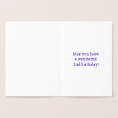 Dorée 2e anniversaire - Audacieux "2 ans !" Carte Gold F (Intérieur)