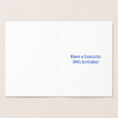 Dorée 30ème anniversaire : Grave "30 ans !" Carte Gold F (Intérieur)