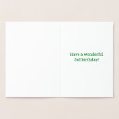 Dorée 3e anniversaire - Audacieux "3 ans !" Carte Gold F (Intérieur)