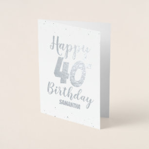 Dorée 40e Carte Foil Personnalisée Anniversaire