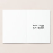 Dorée 51e anniversaire : audacieux "51 ans !" Carte Gold (Intérieur)