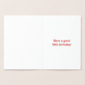 Dorée 54ème anniversaire : audacieux "54 ans !" Carte Go (Intérieur)