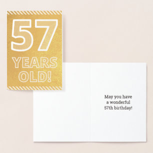 Dorée 57ème anniversaire : audacieux "57 ans !" Carte Go