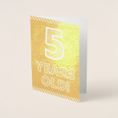Dorée 5e anniversaire - Audacieux "5 ans !" Carte Gold F (Devant)