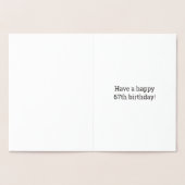 Dorée 67ème anniversaire : Bold "67 ans !" Carte Gold Fo (Intérieur)