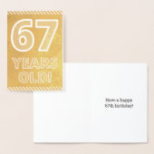 Dorée 67ème anniversaire : Bold "67 ans !" Carte Gold Fo (Affichage)
