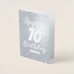Dorée 70e Joyeuse carte Foil Anniversaire personnalisée