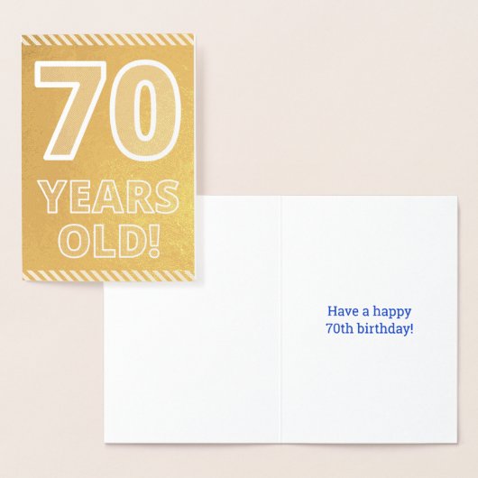 Dorée 70ème anniversaire : audacieux "70 ans !" Carte Go (Affichage)