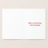 Dorée 71e anniversaire : audacieux "71 ans !" Carte Gold (Intérieur)