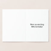 Dorée 80ème anniversaire : audacieux "80 ans !" Carte Go (Intérieur)