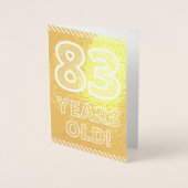 Dorée 83ème anniversaire : Bold "83 ans !" Carte Gold Fo (Devant)
