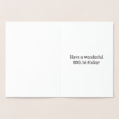 Dorée 85ème anniversaire : audacieux "85 ans !" Carte Go (Intérieur)