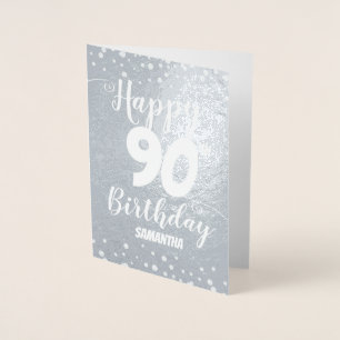 Dorée 90e Carte Foil Personnalisée Anniversaire