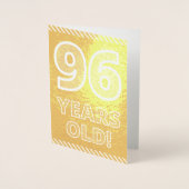 Dorée 96ème anniversaire : Bold "96 ans !" Carte Gold Fo (Devant)