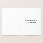 Dorée 97ème anniversaire : Audacieux "97 ANS !" Carte Go (Intérieur)
