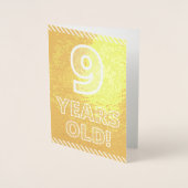 Dorée 9e anniversaire - Audacieux "9 ans !" Carte Gold F (Devant)