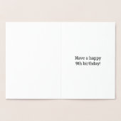 Dorée 9e anniversaire - Audacieux "9 ans !" Carte Gold F (Intérieur)