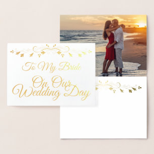 Dorée À ma mariée sur notre carte Gold Foil le jour de m