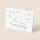 Dorée À mon mari sur notre carte à huile d'argent annive (Devant)