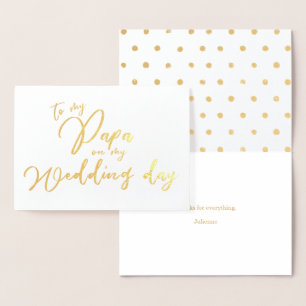 Dorée À mon papa le jour de mon mariage Carte en alumini