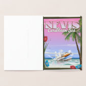 Dorée Affiche de vacances à Niévès. Carte (Intérieur)