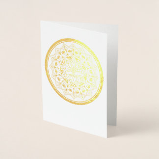 Dorée Arbre de vie Mandala Gold Foil Carte de voeux