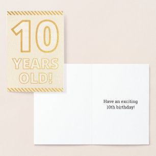 Dorée Audacieuse, Huile d'or "10 ANS !" Carte d'annivers